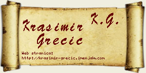 Krasimir Grečić vizit kartica